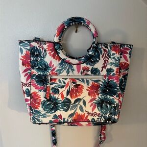 Enzo Angiolini Multicolor Floral Tote with Circular Handles